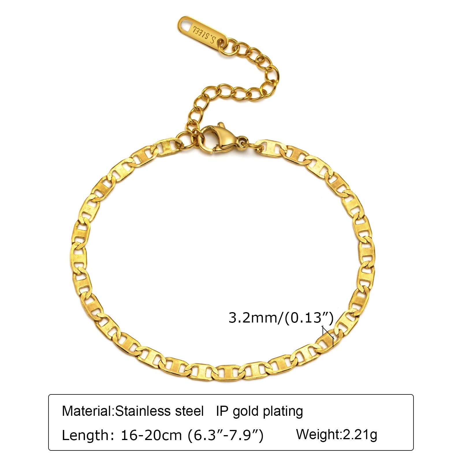 Wholesale Stainless Steel Gold Stacking Bracelet